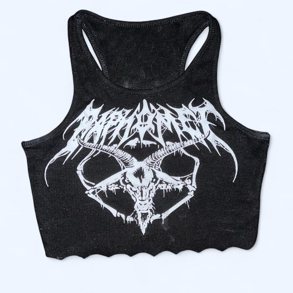 SHEIN Black Graphic Crop Top